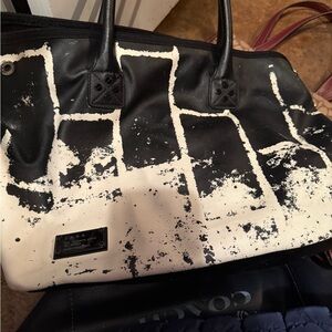 L.A.M.B. Black and White Graphic Tote